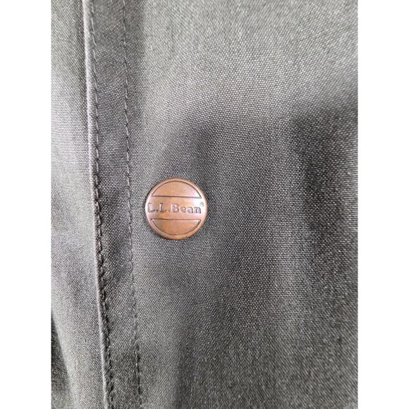 LL Bean Jacket Green Barn Field Coat Corduroy Collar Flannel Lined Men's L T - Picture 6 of 10